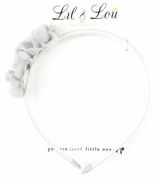 Lil & Lou Diadeem met bloemen lichtgrijs