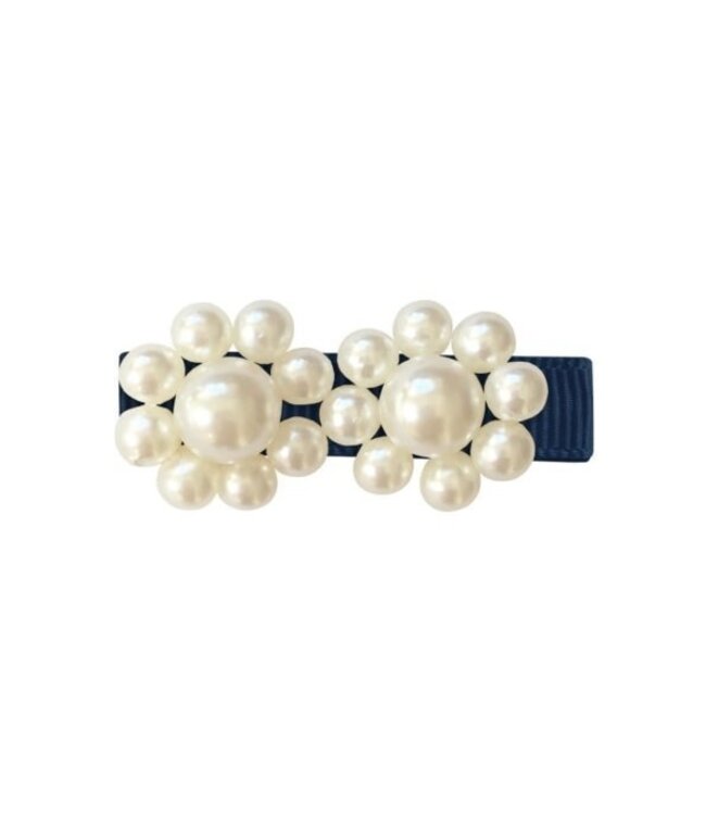 Haarspeld 2 Pearl Flowers - Navy