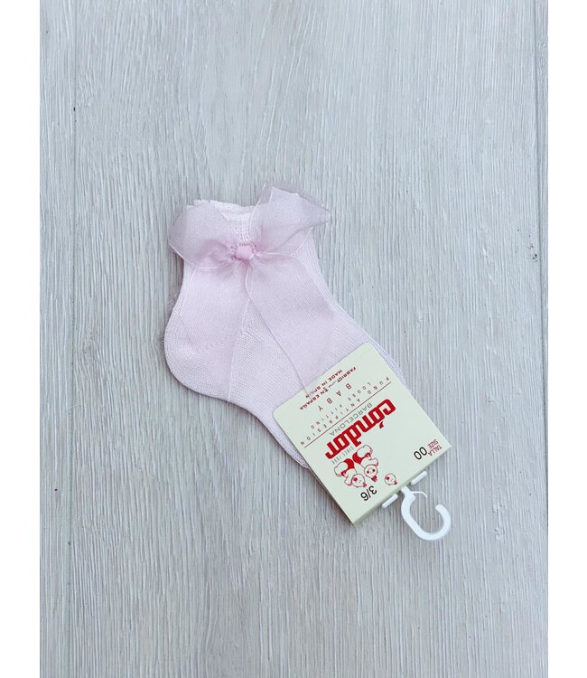 Korte kousjes organza stik zijkant - Babyroze