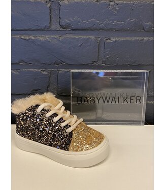 Babywalker Glitter sneaker - Zwart & Goud