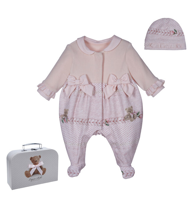 Babypakje met beren & strikken – Roze