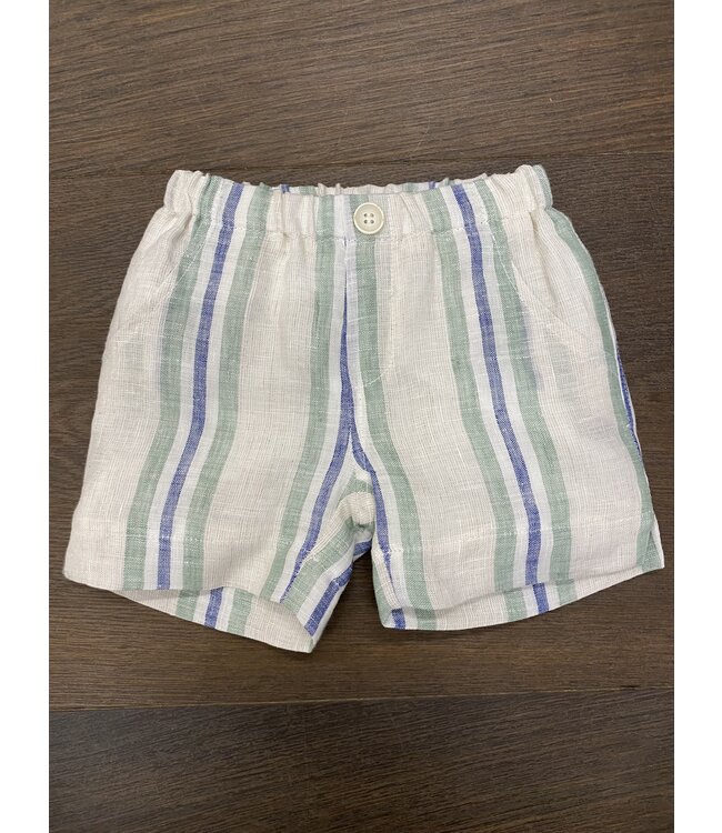 Strepen short – Blauw, groen & Wit