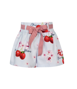 Balloon Chic Short met kersen & bloemen – Blauw