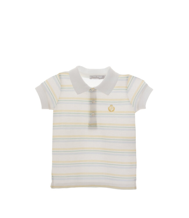 Strepen polo – White, Yellow & Blue