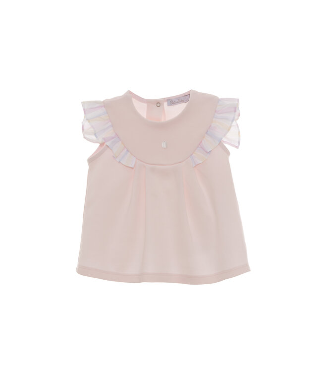 Comfy t-shirt met ruffles – Pale Pink
