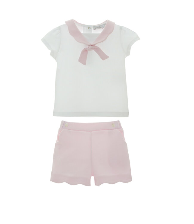 2-delig Set T-shirt & Short – Pink & White