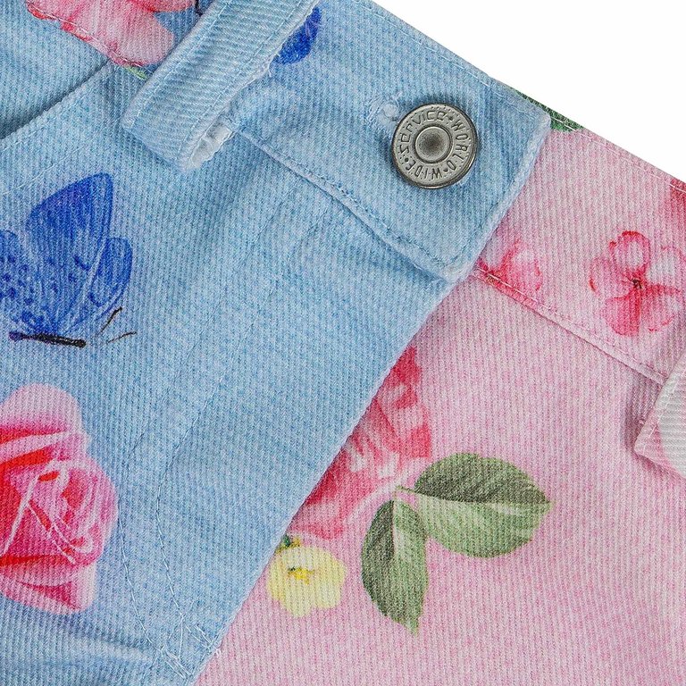 Lapin House Bloemen short met franjes – Roze, Blauw & Geel