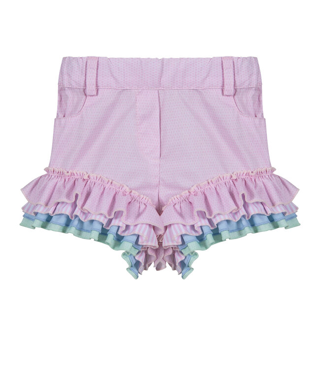 Short met ruffles – Roze, Blauw & Groen