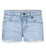 Jeansshort met bloempjes METTE - Light Blue Denim