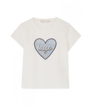 Liu Jo - Baby & Honey T-shirt met hart en steentjes - Snow White