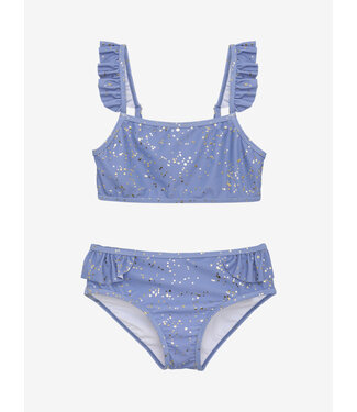 Creamie Bikini met ruffle en gold - Colony Blue