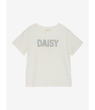 Creamie T-shirt met 'DAISY'  - Ecru