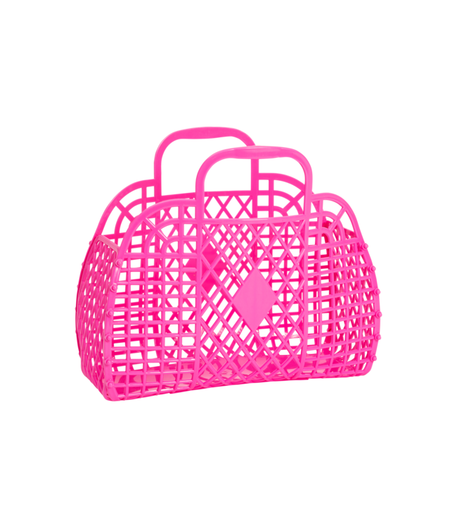 Retro Basket Small - Berry Pink