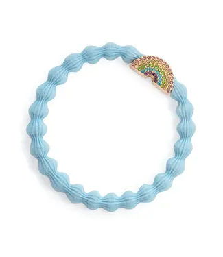 By Eloise London Haarelastiek met regenboog - Sky Blue