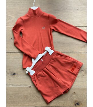 Monnalisa Sample Sale 2-delig set short en longsleeve  - Oranje