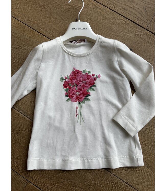 Longsleeve bloemen - Wit & Roze