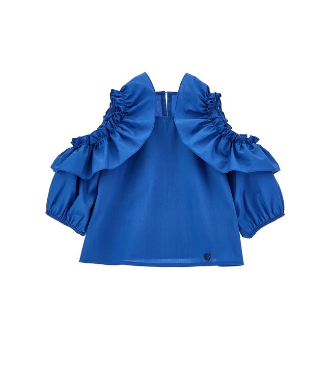 Prachtige top met speciale mouw - Blauw