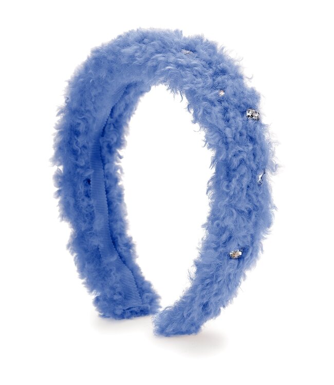 Haarband teddy en diamantjes - Blauw