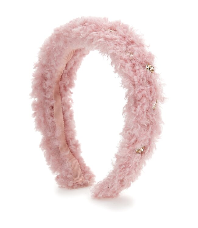 Haarband teddy en diamantjes - Roze