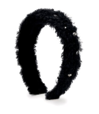 Monnalisa Sample Sale Haarband teddy en diamantjes - Zwart
