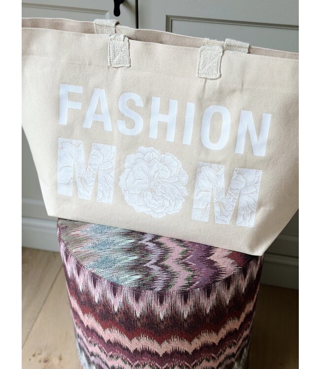 Fashion Mom Shopper - Strandtas - Mommybag - Off-White & White