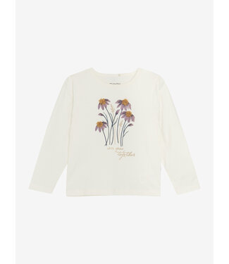 Minymo Longsleeve bloemen - Ecru