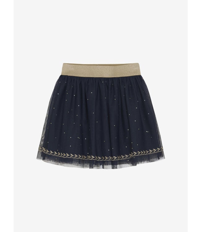 Rokje tule gouden details - Navy & Gold