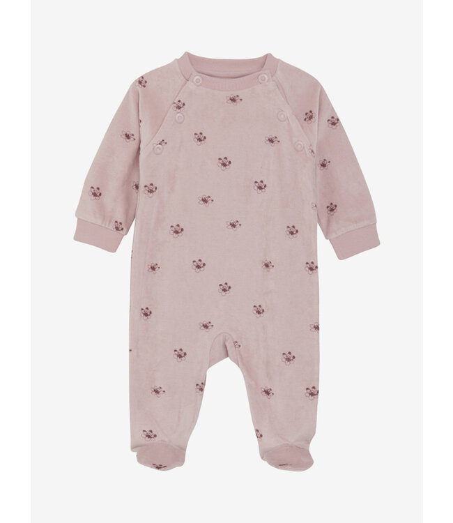 Babypakje bloempjes Velour - Pale Mauve