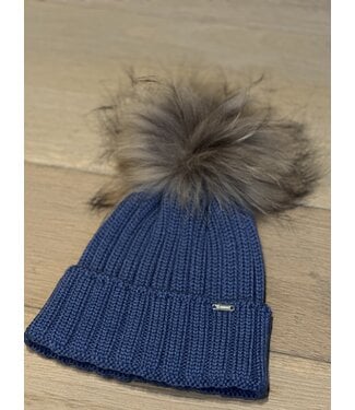 Il Trenino Muts met pompom & kabel - Faded Blue