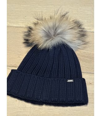 Il Trenino Muts met pompom & kabel - Navy