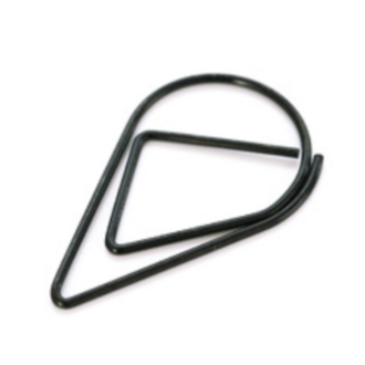 Paperclip - raindrop - ZWART