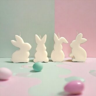 Set kaarsen - 4 konijnen