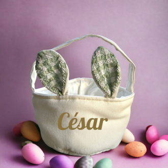Paasmandje met naam - groen