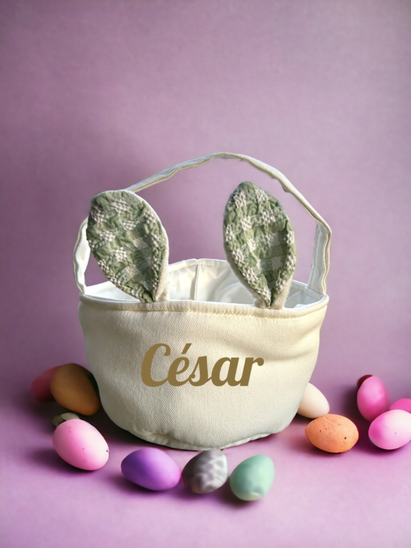 Paasmandje met naam - groen