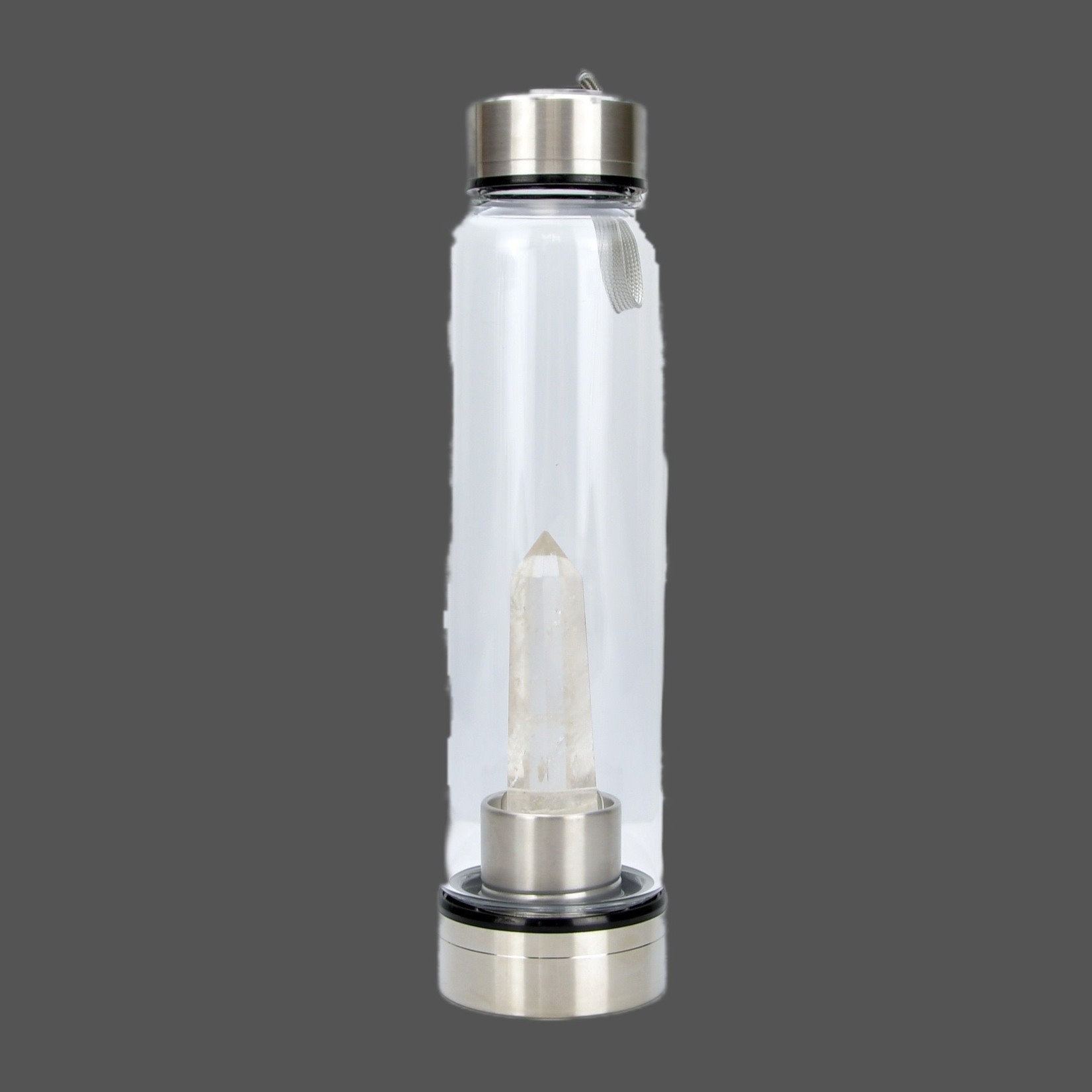 Botella Cristal agua-cuarzo blanco