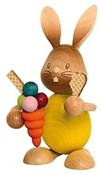 Drechslerei Kuhnert - Osterdekoration/Osterhase - Stupsi Hase mit EIS - 12cm - aus Holz - Made in Germany Drechslerei Kuhnert - Osterdekoration/Osterhase - Stupsi Hase mit EIS - 12cm - aus Holz - Made in Germany