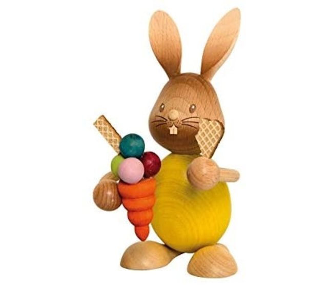 Drechslerei Kuhnert - Osterdekoration/Osterhase - Stupsi Hase mit EIS - 12cm - aus Holz - Made in Germany Drechslerei Kuhnert - Osterdekoration/Osterhase - Stupsi Hase mit EIS - 12cm - aus Holz - Made in Germany