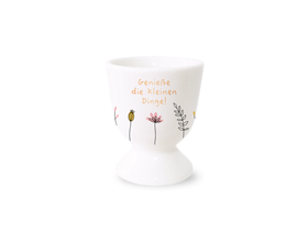 Porzellan Eierbecher "Genieße die kleinen Dinge!"