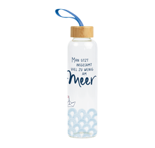 Trinkflasche  aus Glas mit Griffschlaufe "Am Meer"