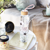 Trinkflasche aus Glas mit Griffschlaufe, "Lieblingsmensch" Trinkflasche aus Glas mit Griffschlaufe, "Lieblingsmensch"