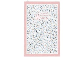 Geschirrtuch mit lustigem Spruch, "Am besten schmeckts bei Mama"