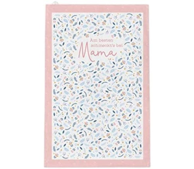 Geschirrtuch mit lustigem Spruch, "Am besten schmeckts bei Mama" Geschirrtuch mit lustigem Spruch, "Am besten schmeckts bei Mama"