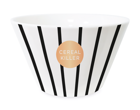 Müslischale, Porzellan-Schüssel, "Cereal Killer", Goldveredlung