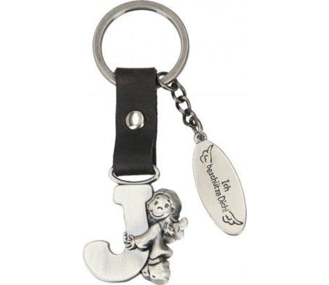 Schlüsselanhänger Schutzengel, Buchstabe J Schlüsselanhänger Schutzengel, Buchstabe J