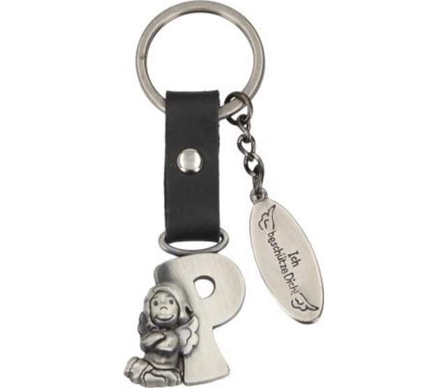 Schlüsselanhänger Schutzengel, Buchstabe P Schlüsselanhänger Schutzengel, Buchstabe P