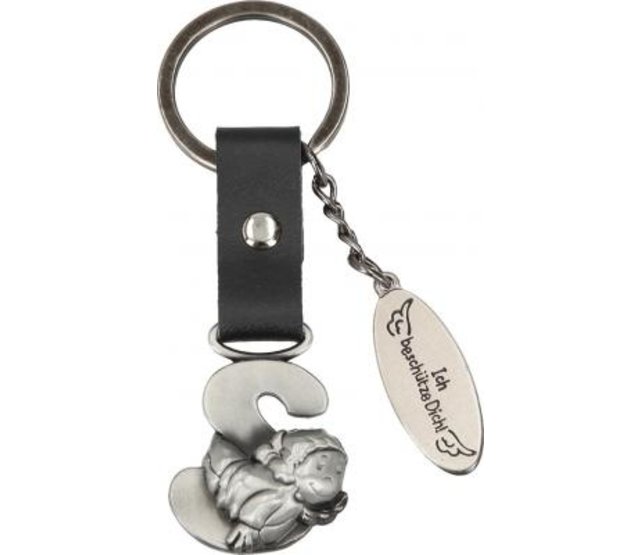 Schlüsselanhänger Schutzengel, Buchstabe S Schlüsselanhänger Schutzengel, Buchstabe S