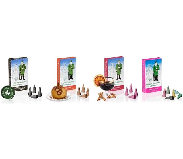 Crottendorfer Räucherkerzen - 4 Sorten in einem Set - verschiedene Düfte