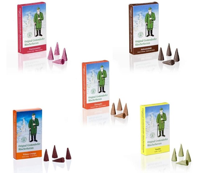 Crottendorfer Räucherkerzen - 5 Sorten in einem Set - verschiedene Düfte