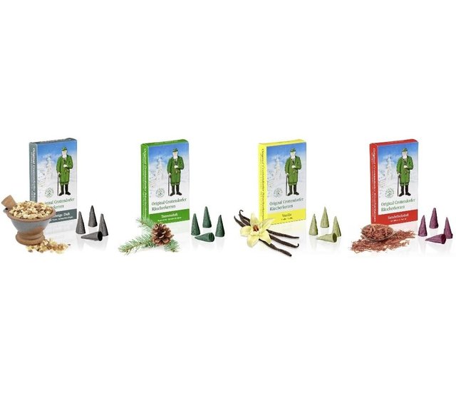 Crottendorfer Räucherkerzen - 4 Sorten in einem Set - verschiedene Düfte