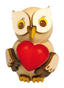 Holzfigur - Mini Eule "Herz" - ca. 7cmHolzfigur-Mini Eule "Herz" Holzfigur - Mini Eule "Herz" - ca. 7cmHolzfigur-Mini Eule "Herz"